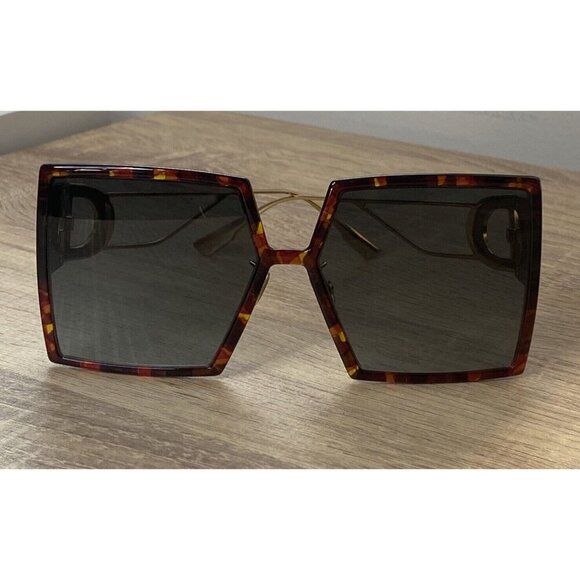 Dior 30 Montaigne Tortoise Dark Havana Oversized Square Gradient Sunglasses - Picture 3 of 16